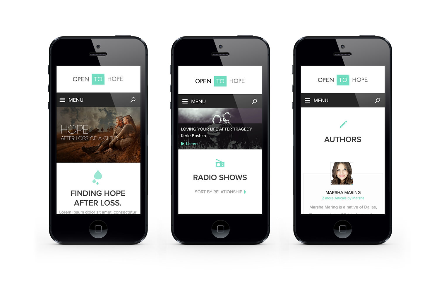 Open To Hope Three iPhones